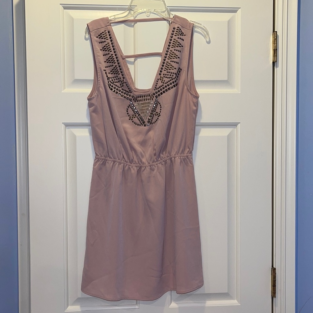 Ecote S mauve studded mini dress, never worn
